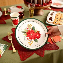 6 Assiettes Poinsettia de No�l. n�2
