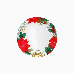 6 Petites Assiettes Poinsettia de Noël