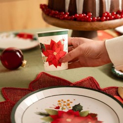 6 Gobelets Poinsettia de No�l. n�1