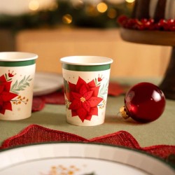 6 Gobelets Poinsettia de No�l. n�2
