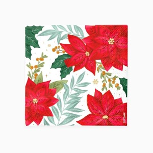 30 Serviettes Poinsettia de No�l