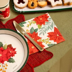 30 Serviettes Poinsettia de No�l. n�1