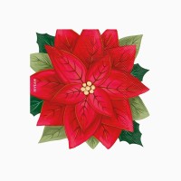 20 Serviettes en Forme de Poinsettia de No�l
