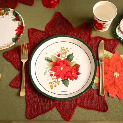 20 Serviettes en Forme de Poinsettia de Noël. n°1