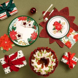 20 Serviettes en Forme de Poinsettia de Noël. n°3