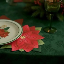 20 Serviettes en Forme de Poinsettia de Noël. n°4