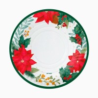 Lot de 2 Plateaux Poinsettia de No�l � 33 cm