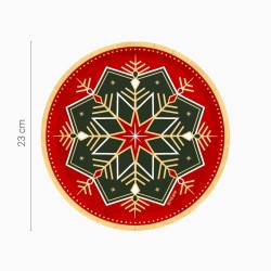 6 Assiettes Flocons de Neige Verts et Rouges. n°4