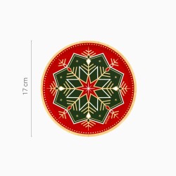 6 Petites Assiettes Flocons de Neige Verts et Rouges. n�4