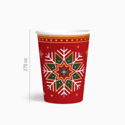6 Gobelets Flocons de Neige Verts et Rouges. n�4