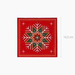 30 Serviettes Flocons de Neige Verts et Rouges. n�3