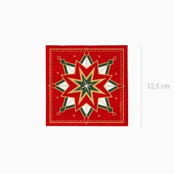 20 Petites Serviettes Flocons de Neige Verts et Rouges. n�5