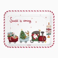 Lot de 2 Plateaux Rectangulaires Le P�re No�l Arrive !