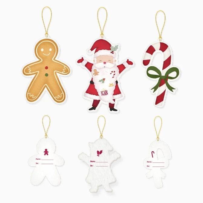 12 �tiquettes Cadeaux de No�l Le P�re No�l Arrive ! 