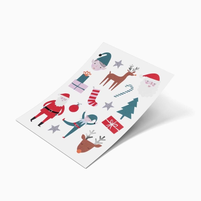 15 Stickers No�l - P�re No�l et Elfes 