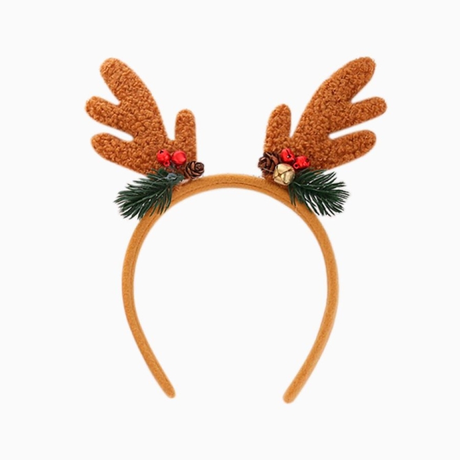 Serre-T�te de No�l Renne en Fourrure avec Clochettes 