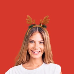 Serre-T�te de No�l Renne en Fourrure avec Clochettes. n�1