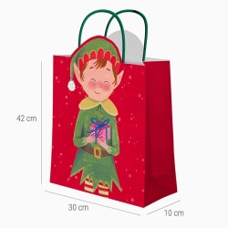 Grand Sac Cadeau de Noël Elfe - 42 cm. n°2