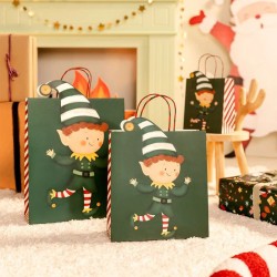 Petit Sac Cadeau de Noël Père Lutin - 24 cm. n°1