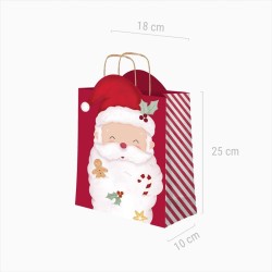 Petit Sac Cadeau de Noël Père Noël - 24 cm. n°2