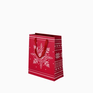 Petit Sac Cadeau de No�l Flocon de Neige - 24 cm