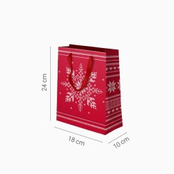 Petit Sac Cadeau de Noël Flocon de Neige - 24 cm. n°2