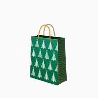 Petit Sac Cadeau de No�l Sapins - 24 cm