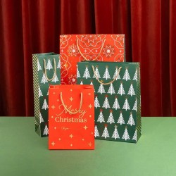 Petit Sac Cadeau de Noël Sapins - 24 cm. n°2