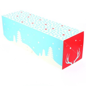 Boîte à Bûche Noël Neige - 35 cm