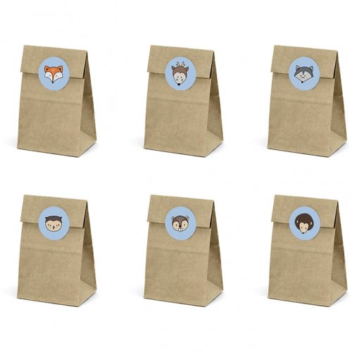6 Mini Pochettes Cadeaux Bois Joli (12,5 cm) 