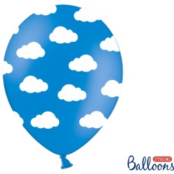 6 Ballons Nuages Baby Ciel - Bleu. n1