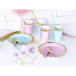 6 Petites Assiettes Baby Rose / Or. n°2