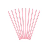 10 Pailles Papier Baby Rose
