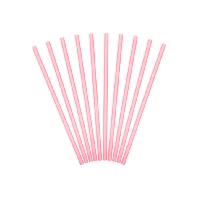 10 Pailles Papier Baby Rose 