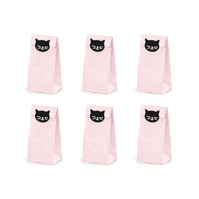 6 Pochettes Mademoiselle Chat (12, 5 cm) 