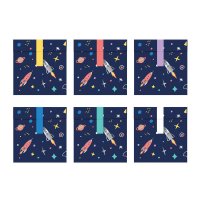 Contient : 1 x 6 Pochettes Cadeaux Space Party (16 cm) - Papier