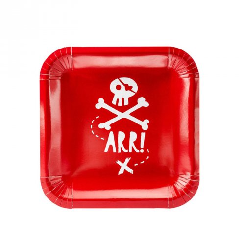 6 Assiettes Pirate Le Rouge 
