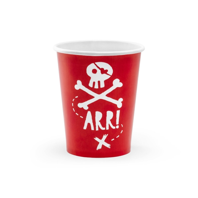 6 Gobelets Pirate Le Rouge 