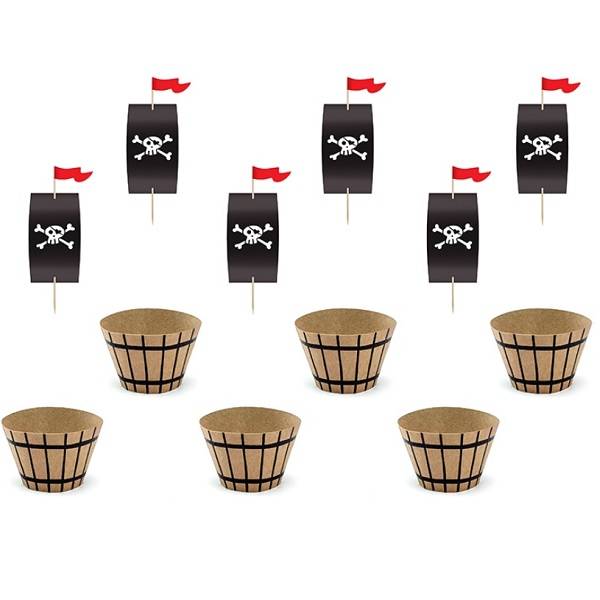 Kit 6 Cupcakes Pirate Le Rouge 