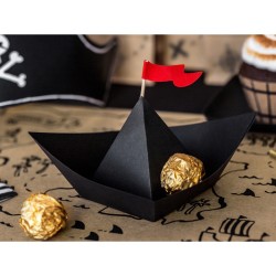 6 Dco Bateau Pirate Le Rouge (14 cm) - Papier. n1