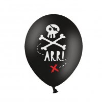 Contient : 1 x 6 Ballons Pirate Noir