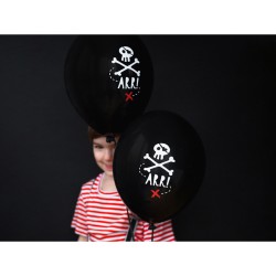 6 Ballons Pirate Noir. n1