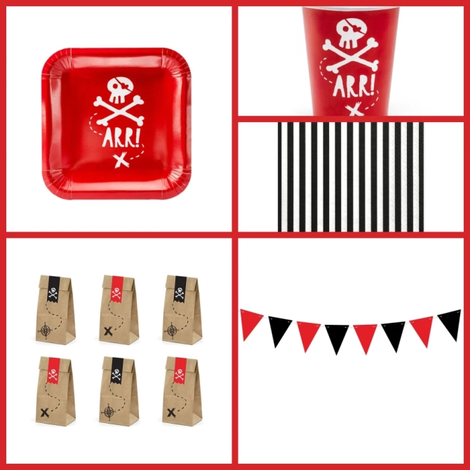 Grande Boîte à Fête Pirate Le Rouge