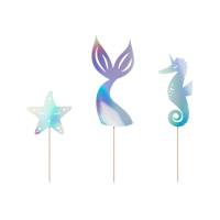 3 Cake Toppers Sirne - Iridescent
