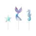 3 Cake Toppers Sirène - Iridescent. n°1