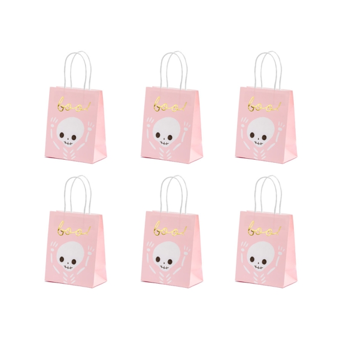 6 Sac Cadeaux Halloween Boo Rose 