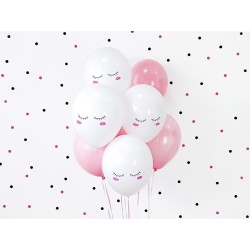 6 Ballons Smiley Kawaii - Blanc. n1