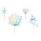 4 Cake Toppers - Océan Iridescent images:#0