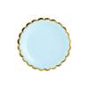 6 Petites Assiettes - Baby Bleu/Or