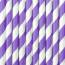 10 Pailles Papier Rayes Violet/Blanc - Ocan Iridescent